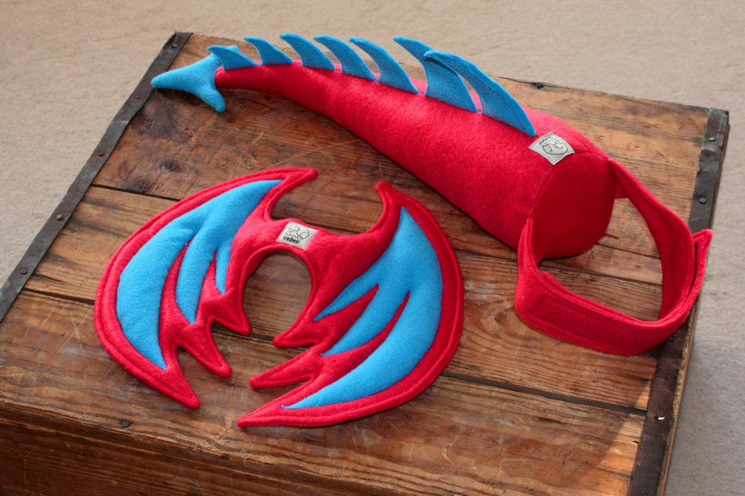 Kids Dragon Costume - Red and Blue